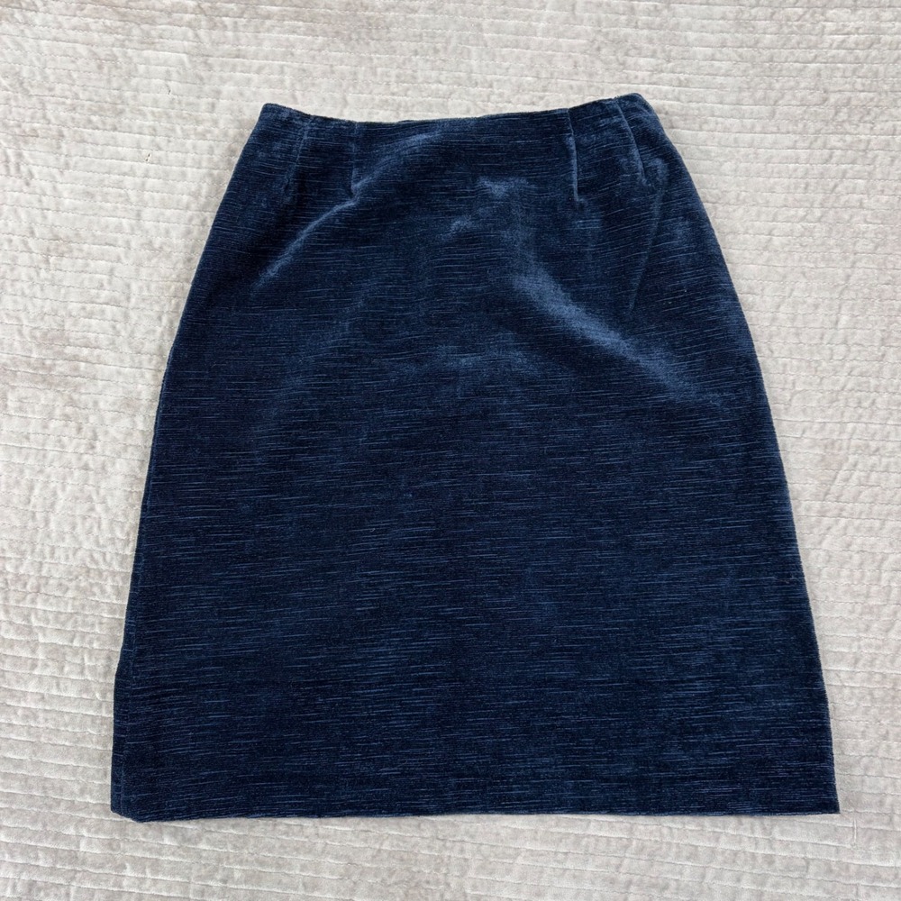 Vintage Junior House Navy Blue Corduroy A-Line Skirt Cotton Size 9 Made in USA